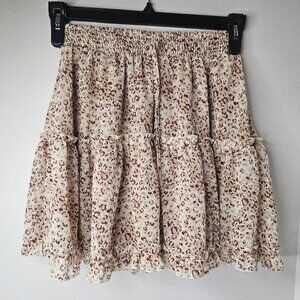 DayDream Animal Print Skirt Brown Drawstring Women Size Small